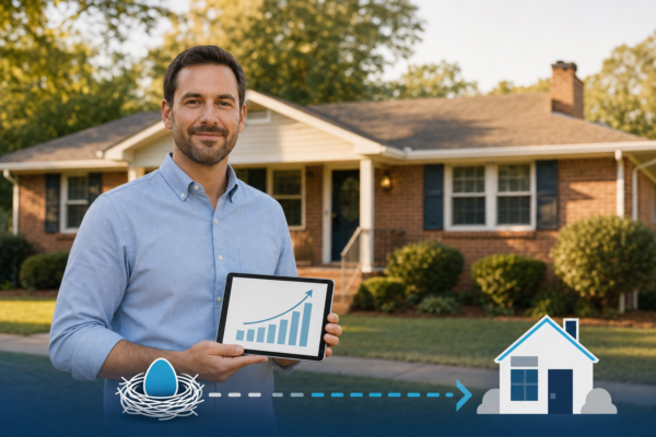 A man standing in front of a house he bought through his self-directed IRA